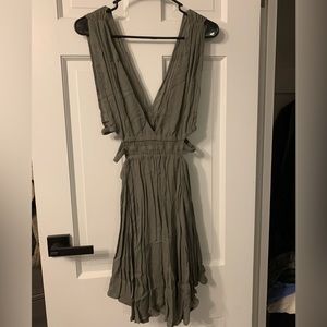 L’Atiste Olive Green Cut Out Dress
